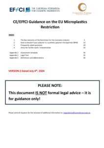 CE/EFfCI Guidance on the EU Microplastics Restriction