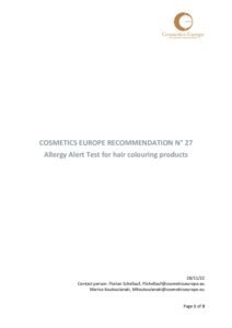 N°27: Allergy Alert Test for Hair Colouring Products (updated)