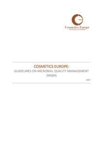 Guidelines on Microbial Quality Management, 1997
