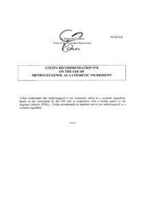 N° 8: Use of Methyleugenol as a Cosmetic Ingredient - 1999