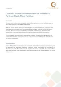 Recommendation on solid plastic particles