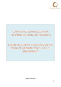 Guidelines on Product Information File (PIF) Requirement, 2015